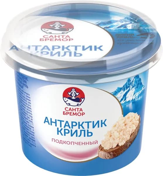 Крем-паста из морепродуктов САНТА БРЕМОР Антарктик-Криль подкопченный, 150г 3 шт.