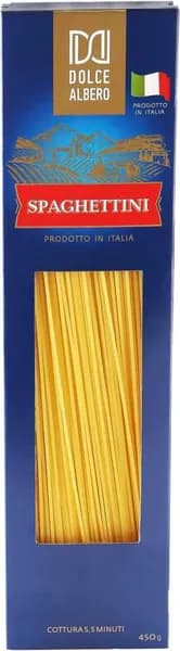 Макароны DOLCE ALBERO Spaghettini спагетти твердые сорта, 450г - 5 шт.