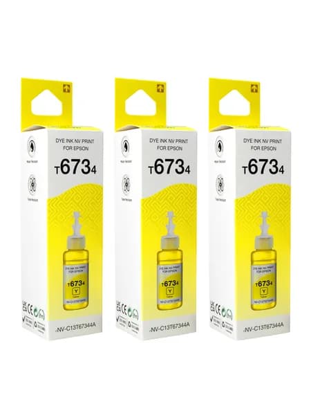 Комплект 3 шт. Чернила NV Print T6734 для аппаратов Epson (70 ml) Yellow