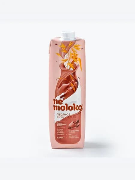 Растительный напиток овсяный шоколадный 1 л, Nemoloko, обогащенный кальцием и витамином В2