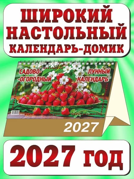 Календарь настольный домик перекидной большой на 2027 год. "Садово-огородный лунный"