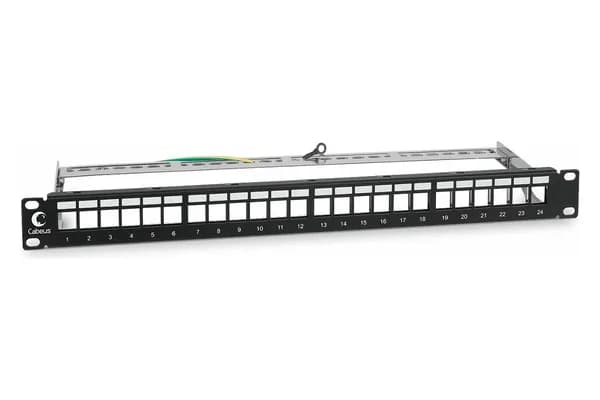 Патч-панель Cabeus 19" (1U) 24 порта RJ-45 с задним кабельным организатором PLB-24-SH