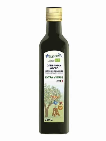 Оливковое масло Fleur Alpine первого холодного отжима Extra Virgin, для всей семьи, 250 мл