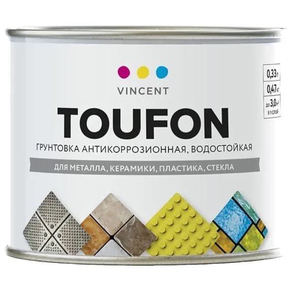 Грунтовка антикоррозионная vincent toufon для металла, керамики, пластика и стекла, аэрозоль спрей, прозрачная, 0,33 л адгезионный праймер против ржавчины под покраску