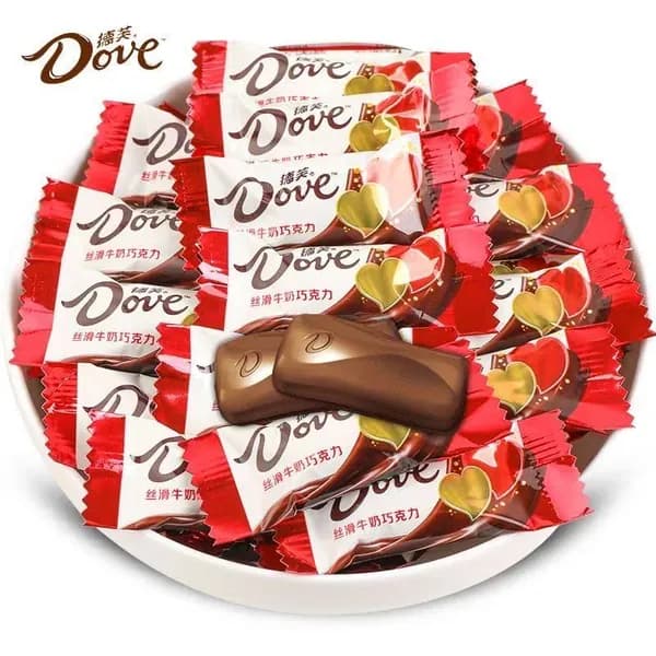 Молочный шоколад Dove, по 4,5 г за штуку, 26 шт., свадебные конфеты, сладкий снек