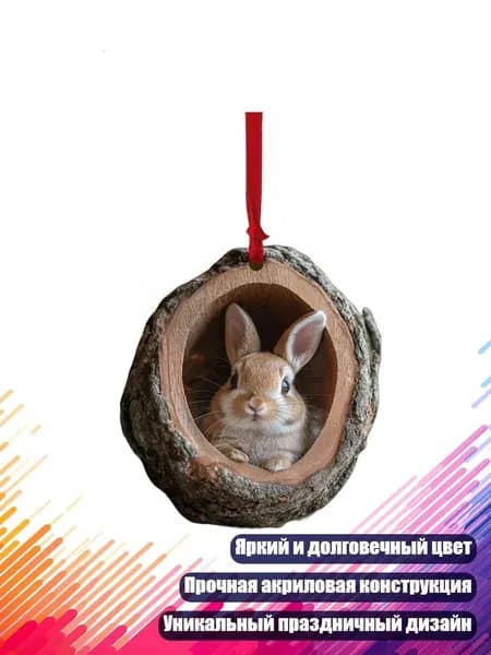 Декоративное украшение из акрила в форме совы для рождественской елки и праздников, - Подвеска в виде Кролика