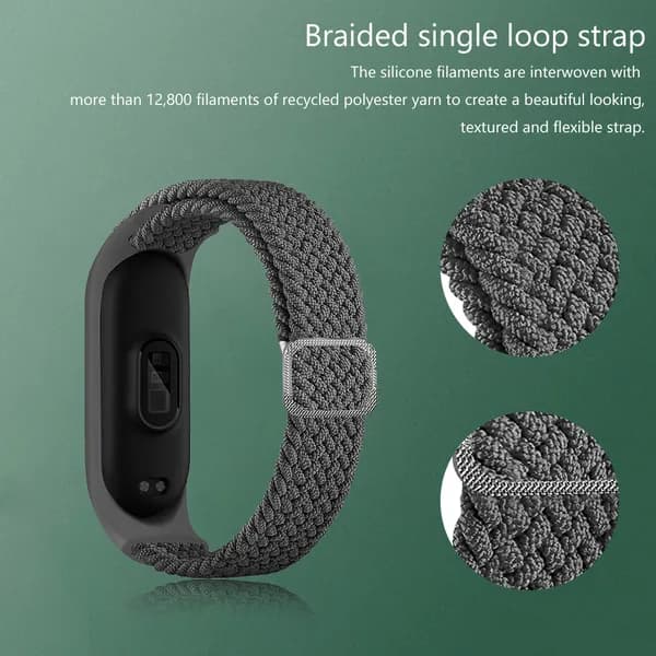 Сменный ремешок для Xiaomi Band 7 из нейлоновой ткани и силикона с регулируемой застёжкой