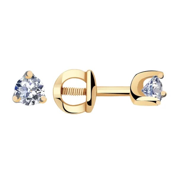 Золотые серьги DIAMANT-ONLINE с Swarovski 585 пробы
