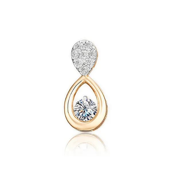 Золотая подвеска DIAMANT-ONLINE с фианитом 585 пробы