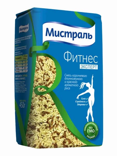 Рис Мистраль Фитнес Эксперт красный, длиннозерный, 450 г