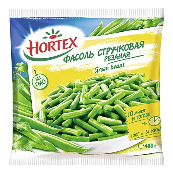 Фасоль стручковая Hortex резаная быстрозамороженная 400 г