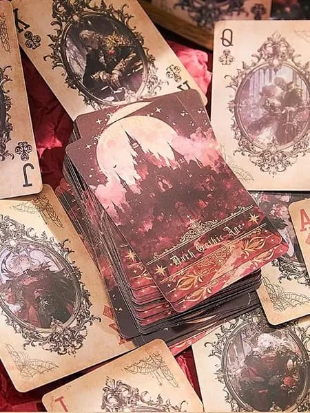 Готические игральные карты "Сияющий замок" 55 шт, коллекционные, темная эстетика