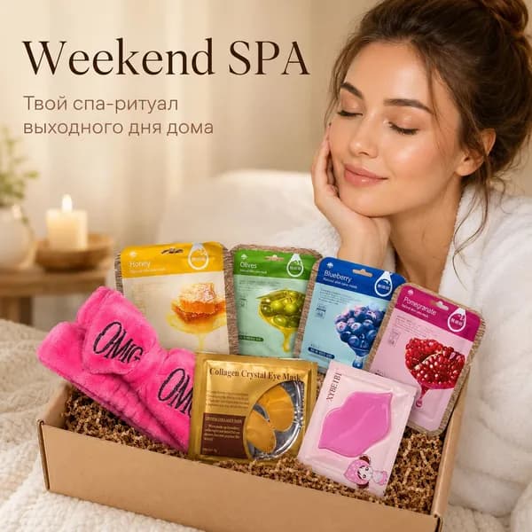Подарочный набор уходовой косметики Weekend SPA, бьюти-бокс для домашнего SPA, 8 предметов