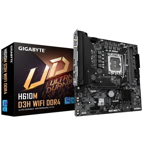 Материнская плата Gigabyte H610M D3H WIFI DDR4, LGA1700, Intel H610, Micro-ATX, RTL (H610M D3H WIFI DDR4)