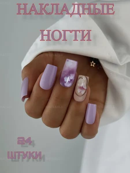 Накладные ногти с дизайном набор 24 шт.