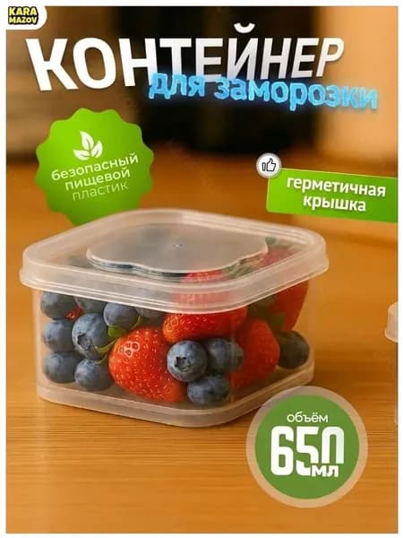 Контейнер пищевой 650 мл 1 шт полипропилен, можно мыть в посудомойке