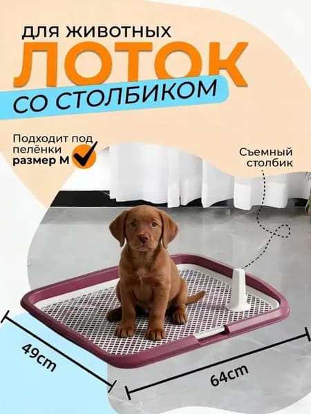 Лоток для собак под пеленку с удаляемыми стойками