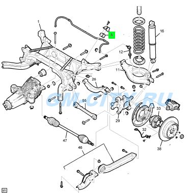 CAPTIVA втулка заднего стабилизатора General Motors 96810752
