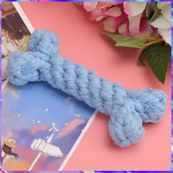 Игрушка из хлопковой веревки Синие кости