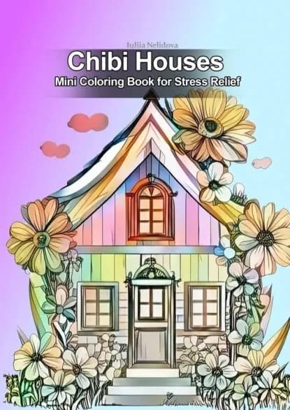 Chibi Houses. Mini Coloring Book for Stress Relief | Nelidova Iuliia | Электронная книга