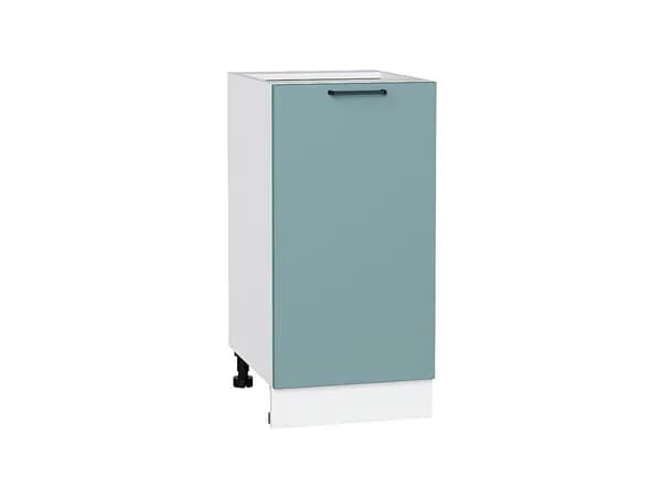 Шкаф нижний с 1-ой дверцей Флэт, цвет фасада Grey-green In 2S, цвет каркаса Белый, 816*400*478 мм (В*Ш*Г)