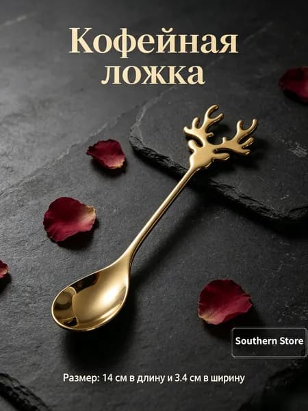Ложка десертная ложка 1 предм. золотой, хаки
