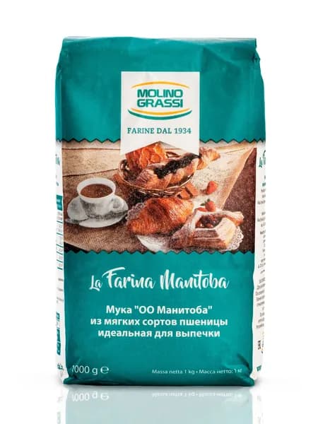 Мука Molino Grassi пшеничная из мягких сортов пшеницы для выпечки, 1 кг