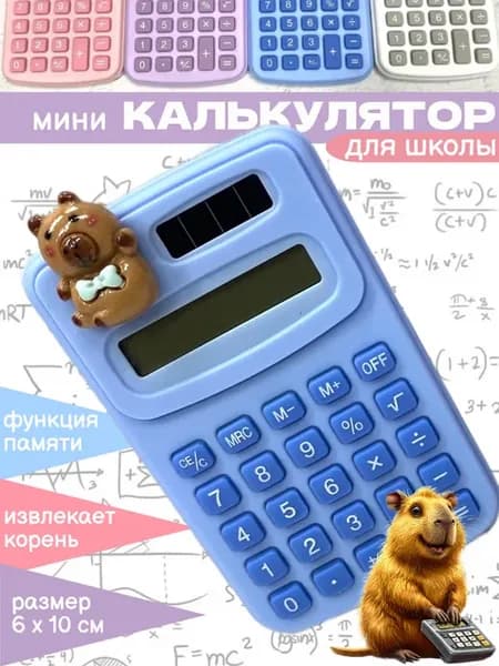 Калькулятор маленький для школы Капибара карманный