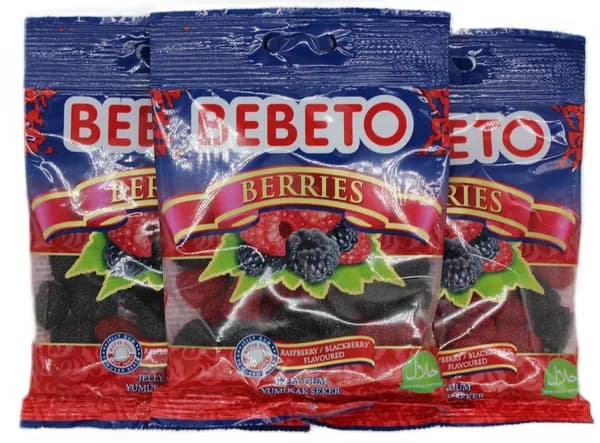 Мармелад жевательный BEBETO Berries Ягоды со вкусом малины и ежевики 3шт по 80гр