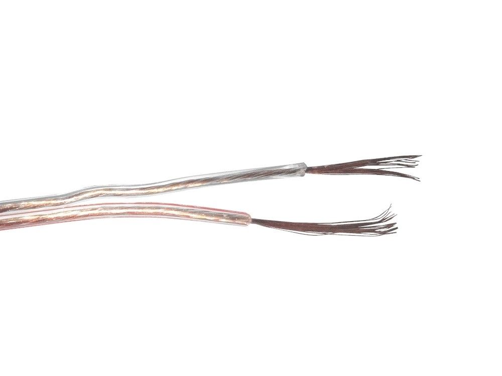 Кабель акустический NETKO Optima, 2x0.35 мм2, (20x0.15 мм), CCA, прозрачный, 2 м