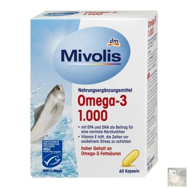 Mivolis Omega-3 1000 мг, Рыбий жир в капсулах, 60 шт