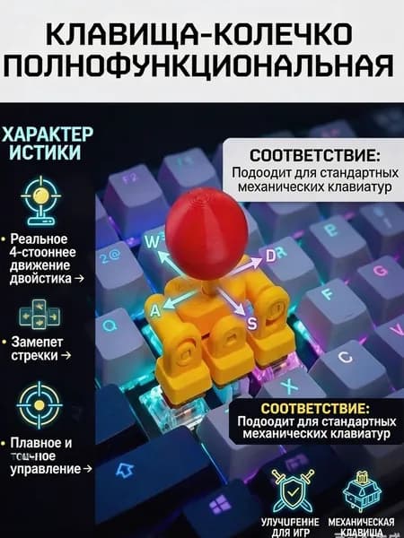 3D-печатный джойстик для клавиатуры KOF White-Red