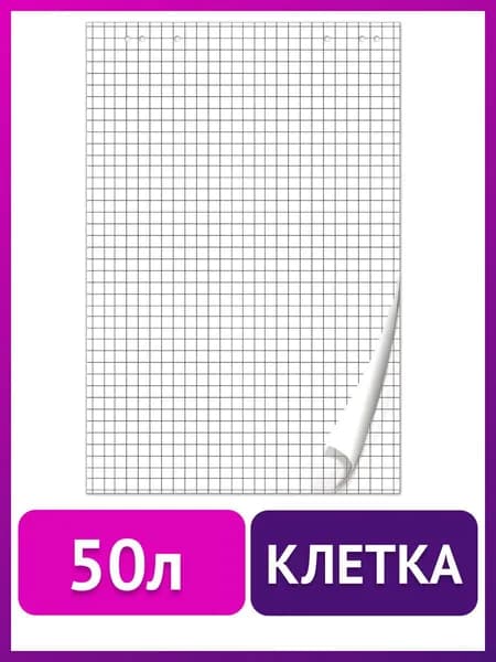 Бумага для флипчарта Brauberg, блокнот 50 листов, чистые, 67,5х98 см, 80 г/м2