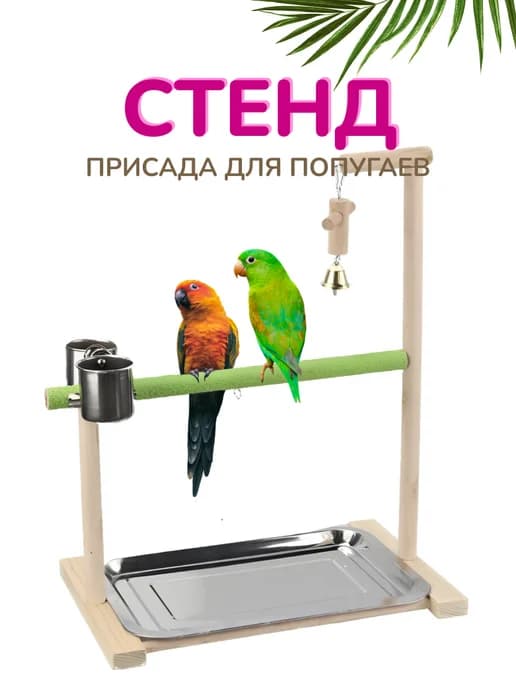 Стенд для попугаев с кормушкой