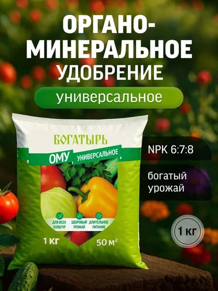 Удобрение универсальное, ОМУ, Богатырь 1 кг