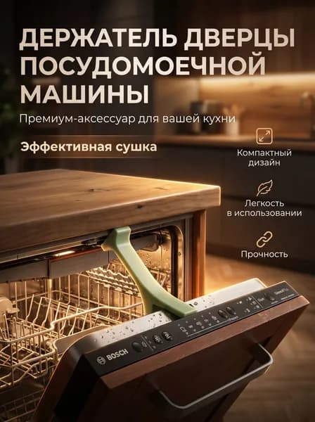 Держатель для дверцы посудомоечной машины оливковый PETG
