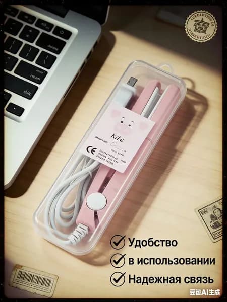 Мини-щипцы для завивки, керамические щипцы для завивки подходят для коротких и средних волос, есть два режима укладки, их легко носить с собой и перемещать, розовый стиль