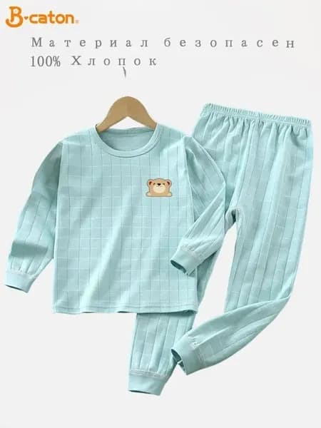Детский комплект одежды из 100% хлопка, длинные рукава