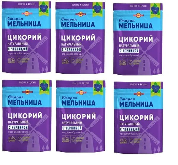 Старая Мельница Цикорий натуральный, порошок с черникой, 85г, 6 шт
