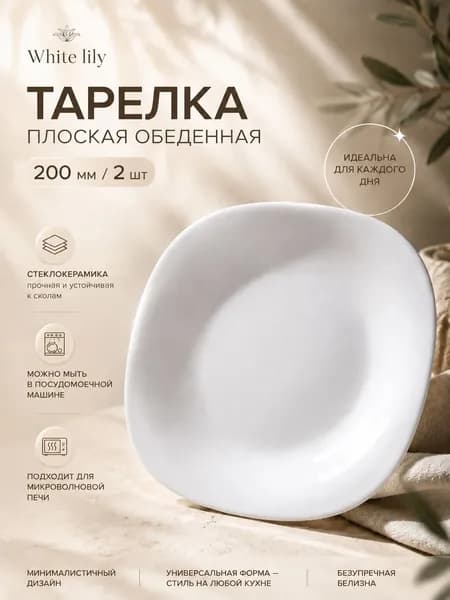 Набор тарелок плоских обеденных 200 мм/2 шт