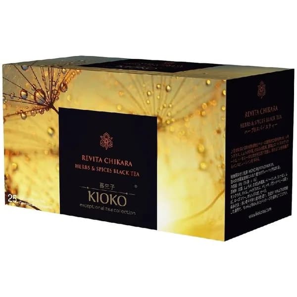 Чай KIOKO REVITA CHIKARA Чёрный с 12 травами и специями (25пак.г) 50г