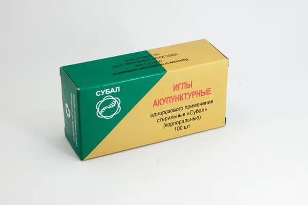 Иглы акупунктурные корпоральные Субал ( ручка из нержавеющей стали), 0,25 х 30 мм, 100 шт