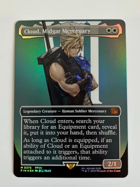 Портативные карты MTG Высококачественная фольга карт Final Fantasy Облако, Midgar Mercenary375