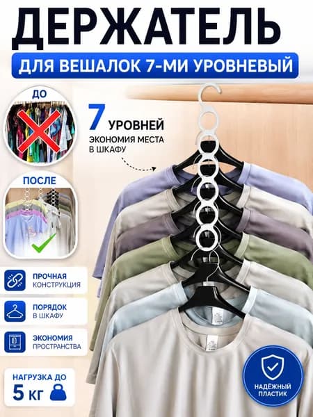 Вешалка плечики 5 см 1 шт металл черный, черный матовый