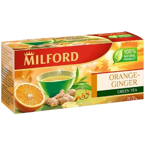 Чай MILFORD Зеленый Апельсин - Имбирь (20пакетов) 35г
