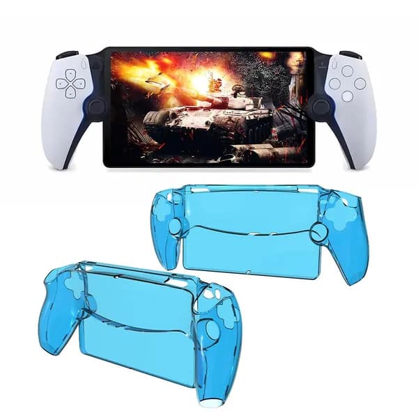 Чехол для PlayStation Portal из поликарбоната с защитой от падений и 360-градусной защитой, прозрачный синий