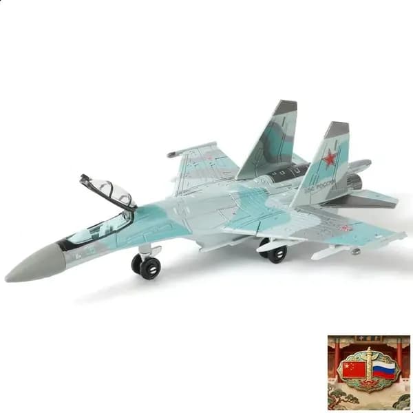 Модель истребителя Су-35С в масштабе 1:100, пластиковая сборная военная модель самолёта с подставкой, 25 деталей