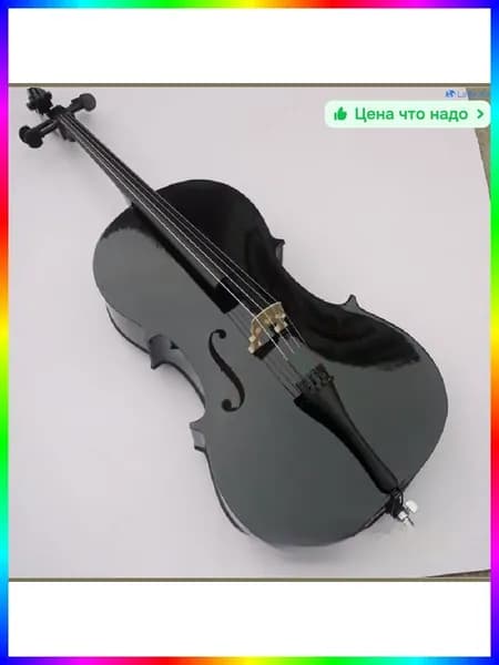 Виолончель 4/4 черная из липы и металла