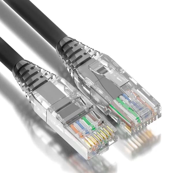 4ПХ Кабель для интернет-соединения RJ-45/RJ-45, 0.15 м, черный