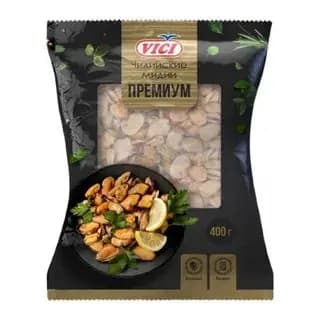 Мидии мясо варено-мороженые ПРЕМИУМ, Vici, 400 г
